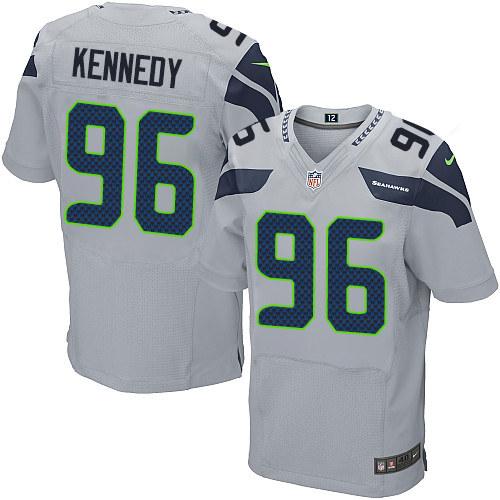 Nike Seahawks #96 Cortez Kennedy Grey Alternate Men's Stitched NFL Vapor Untouchable Elite Jersey - Click Image to Close